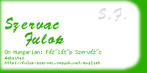 szervac fulop business card